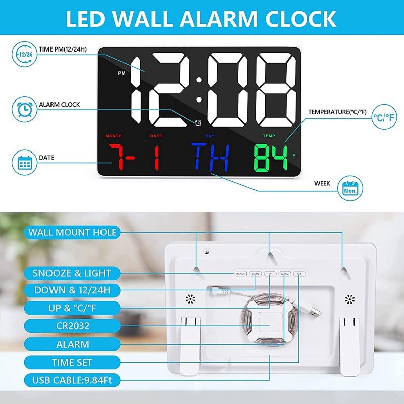 Seinäkello Led Wall