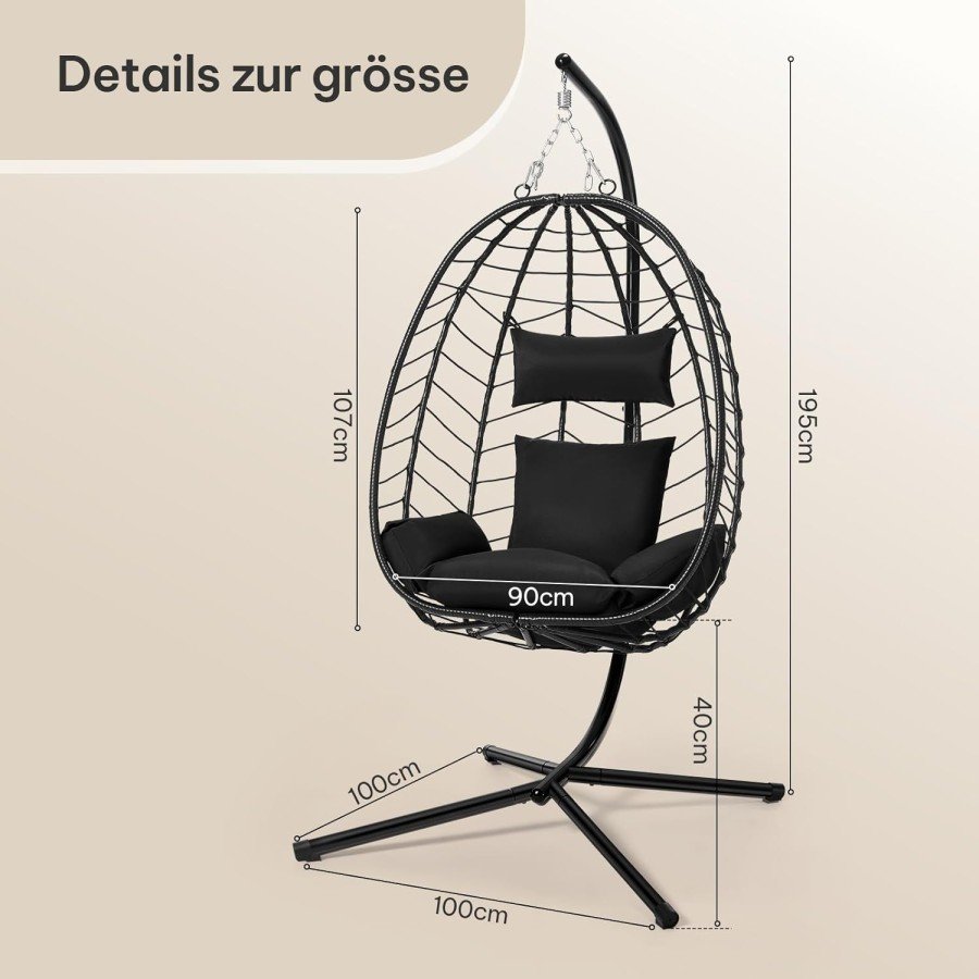 Riipputuoli telineellä Harmaa