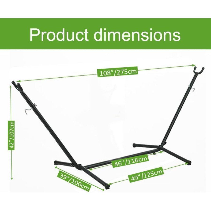 Kahden hengen riippumatto telineellä