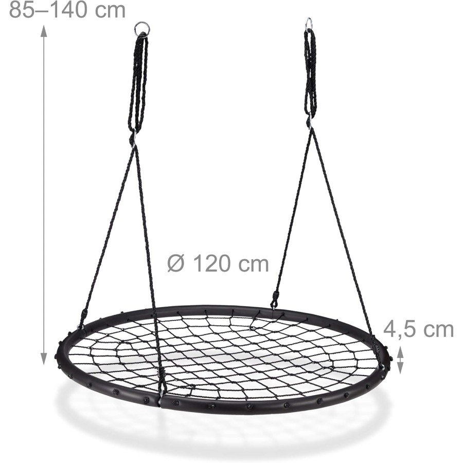 Hämähäkkikeinu Ø musta 120cm