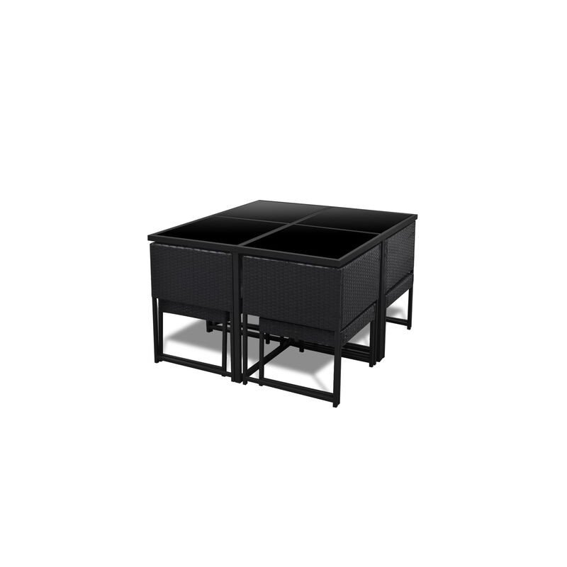 9-osainen rottinki musta