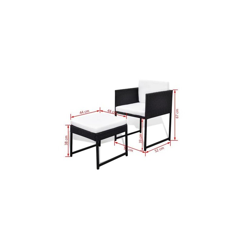 13-osainen rottinki musta