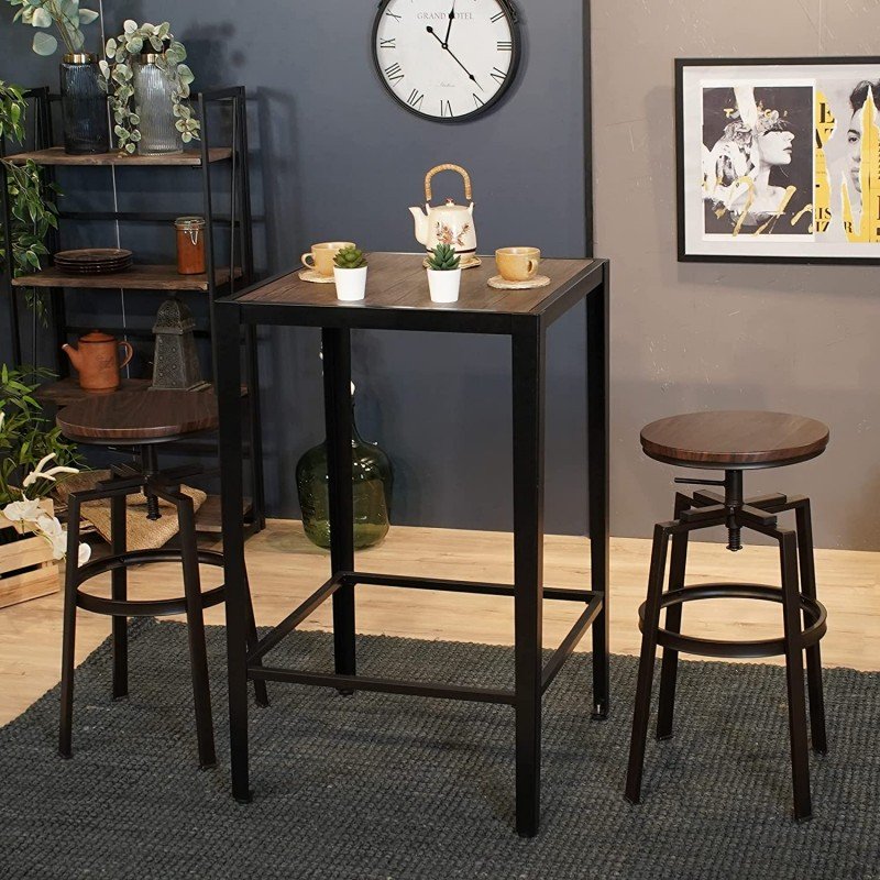 Baarituoli ruskea säädettävä