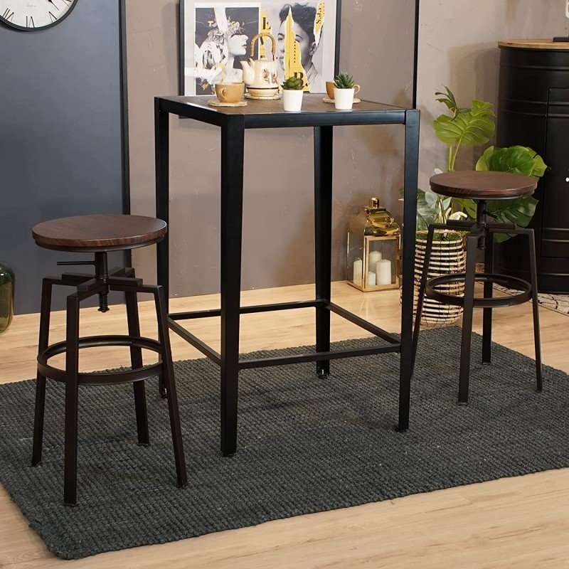 Baarituoli ruskea säädettävä